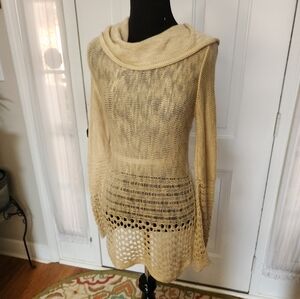 Vintage 1990's Sweet n Sinful Cowl Neck Crochet Lace‎ Sweater  Size Small